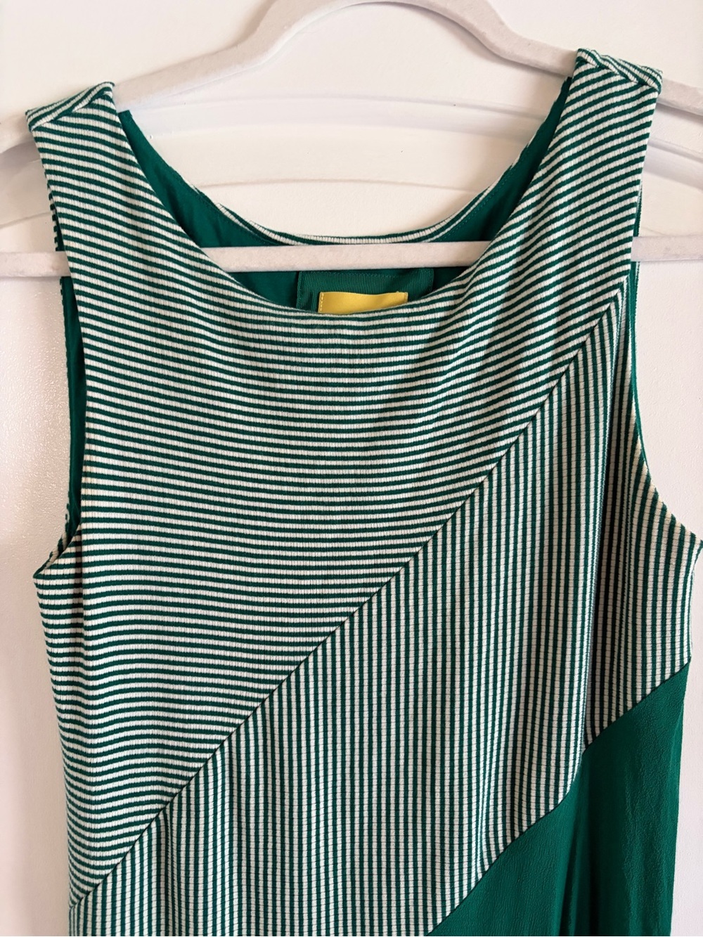 Maeve Green Striped Panel Midi Dress - Picture 4 of 8